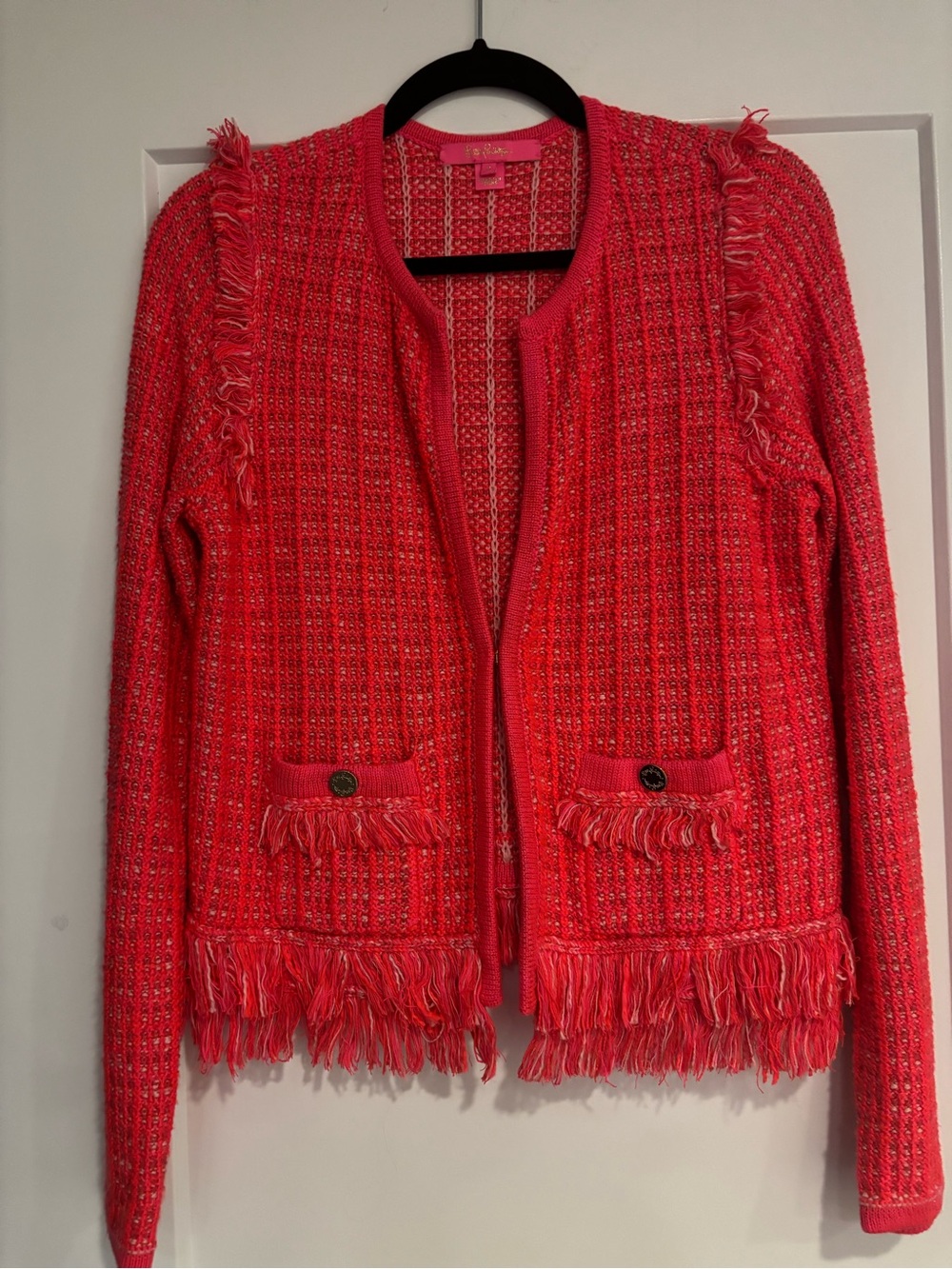 Lily Pulitzer Women's coral Fringe Jacket